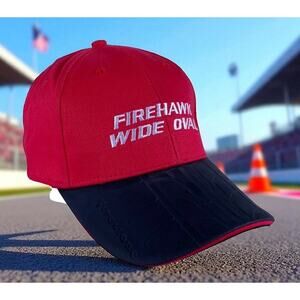 FireHawk Wide Oval Firestone Red White Race Rubber F1 Tires Strapback Hat Cap